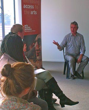 Neil Cox, General Manager, Isaac Theatre Royal, at an Arts For All Christchurch Network meeting