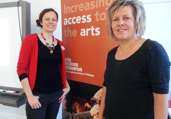 Claire Noble, Community Development Co-ordinator, Arts Access Aotearoa and Aly McNicoll, Director of the New Zealand Coaching and Mentoring Centre