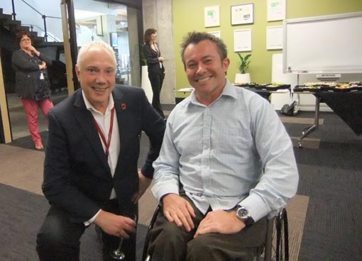 Mayor Bob Parker and Cam Scott, Disability Advisor, Christchurch City Council