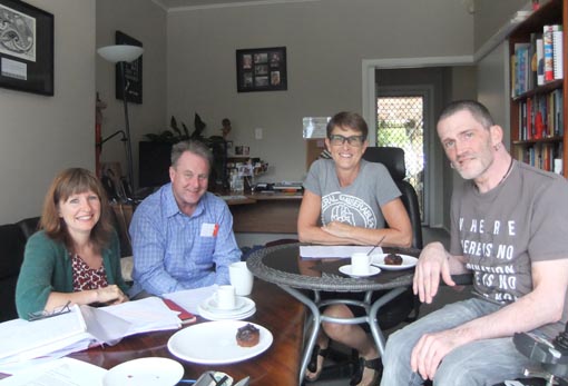Pippa Sanderson and Richard Benge, Arts Access Aotearoa, with Jan Eagleton and Philip Patston, Diversityworks Trust 
