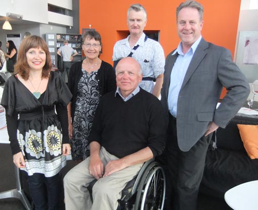 Niels Frandsen, wife Lone, Mark from the Film Archive, and Pippa and Richard, Arts Access Aotearoa