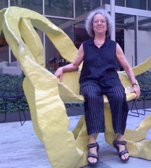 Phyllis Kornfeld in the sculpture garden at the Museum of Modern Art in New York