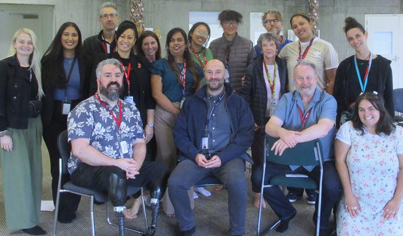 A group of 16 people who attended the Northern Region Arts in Corrections Annual Hui held at Kohuroa Auckland South Prison 