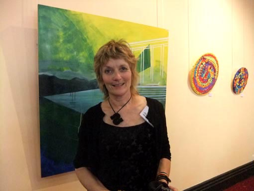 Shar Young, alongside her work in the Vincents Annual Exhibtion at the St James Theatre Gallery, Wellington