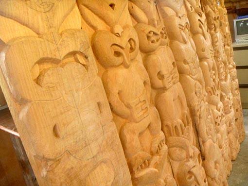 Carving in progress in the Maori Focus Unit, Rimutaka Prison