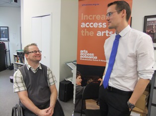 Jason Strawbridge, right, and Kendall Akhurst, Arts Access Aotearoa trustee