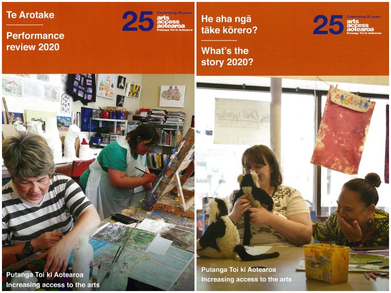 Covers of He aha ngā tāke kōrero? What’s the story? 2020 and Te Arotake Performance review 2020