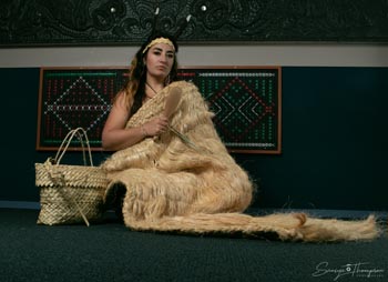 Sharne Parkinson wearing one of her korowai.