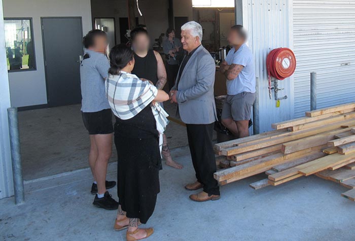Pāpā T teaches te reo Māori and taiaha at Hawkes Bay Regional Prison Pāpā T teaches te reo Māori and taiaha at Hawkes Bay Regional Prison