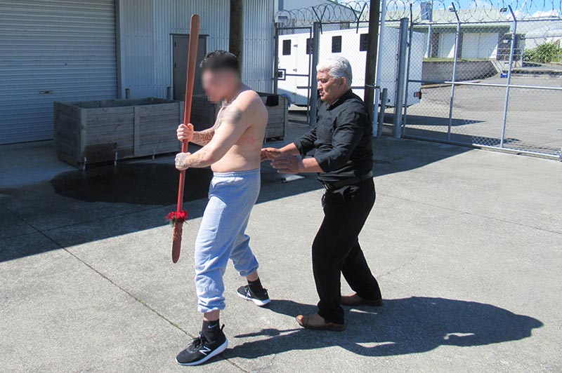 Pāpā T teaches taiaha at Hawkes Bay Regional Prison Pāpā T teaches taiaha at Hawkes Bay Regional Prison