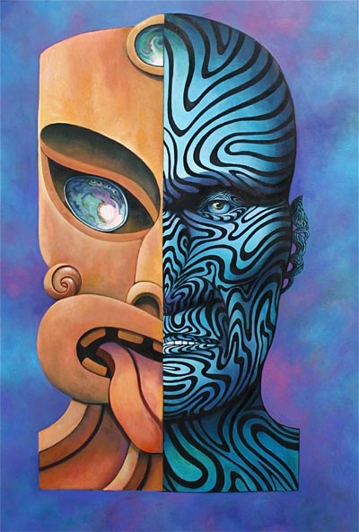 Present-Past, artwork by a prisoner in Northland Region Corrections Facility and a finalist in the Northland Art Awards