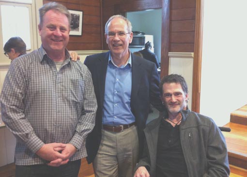 Richard Benge, Mayor Len Brown and Philip Patston