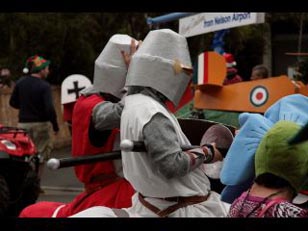 Community Art Works float in the Christmas Parade