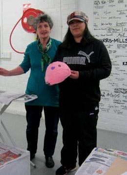 Art tutor June Mackay with Paina