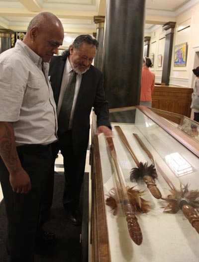 The Hon Dr Pita Sharples and Kereopa Wharehinga, Prison Officer, Maori Focus Unit, Rimitaka Prison